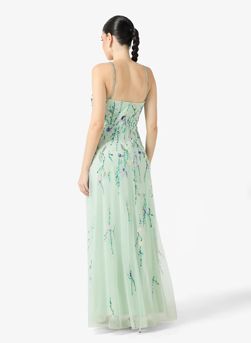 Namshi x  Floral Embroidered Evening Dress for Women | Best Price UAE